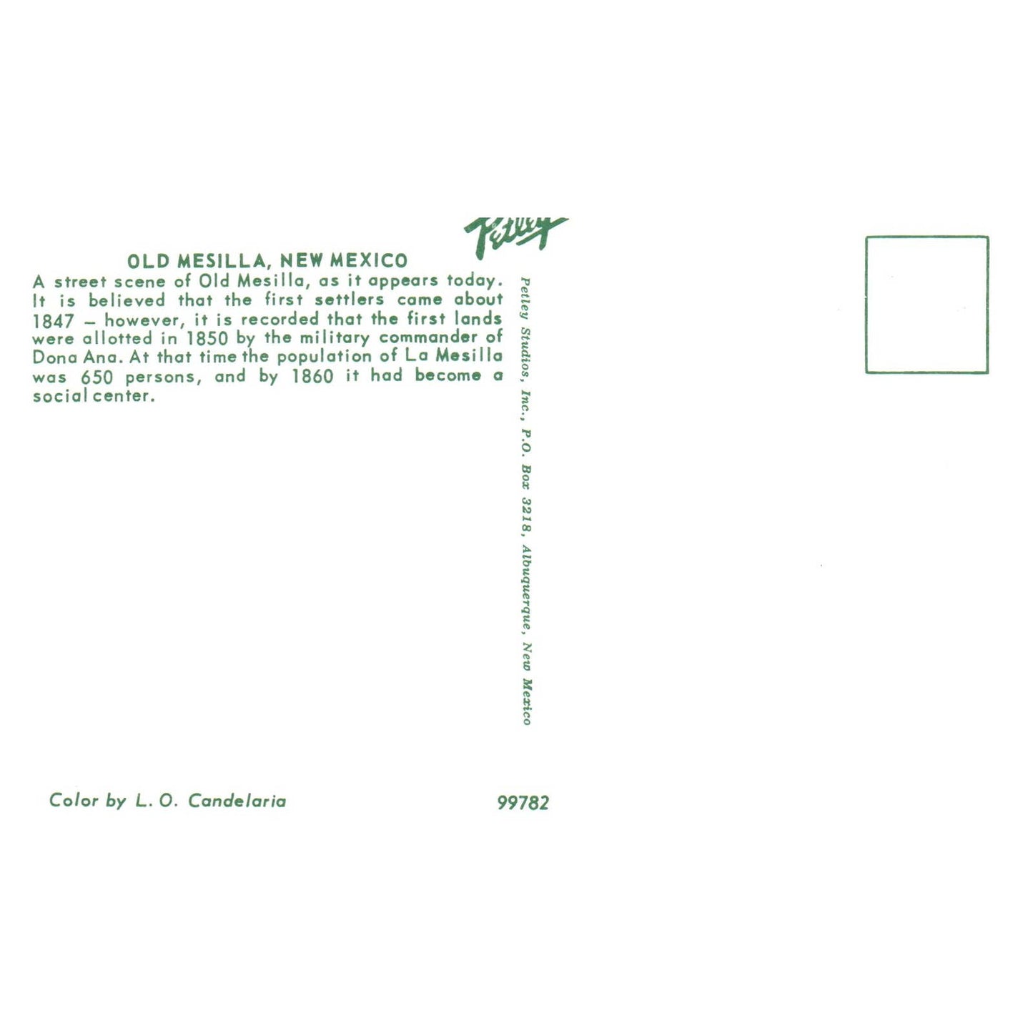 Vintage Postcard - Old Mesilla New Mexico 1950s TJ7-1