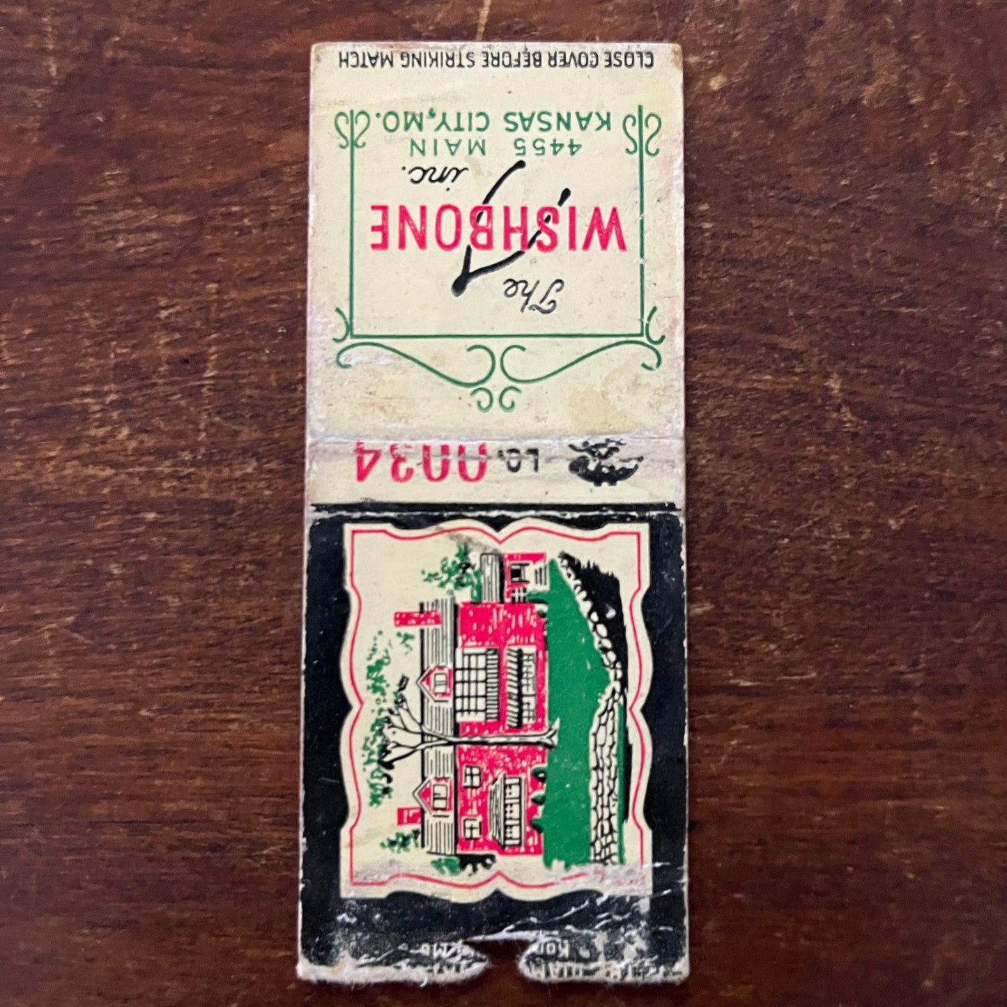 The Wishbone Restaurant Kansas City MO Advertising Matchbook Cover MM11-6
