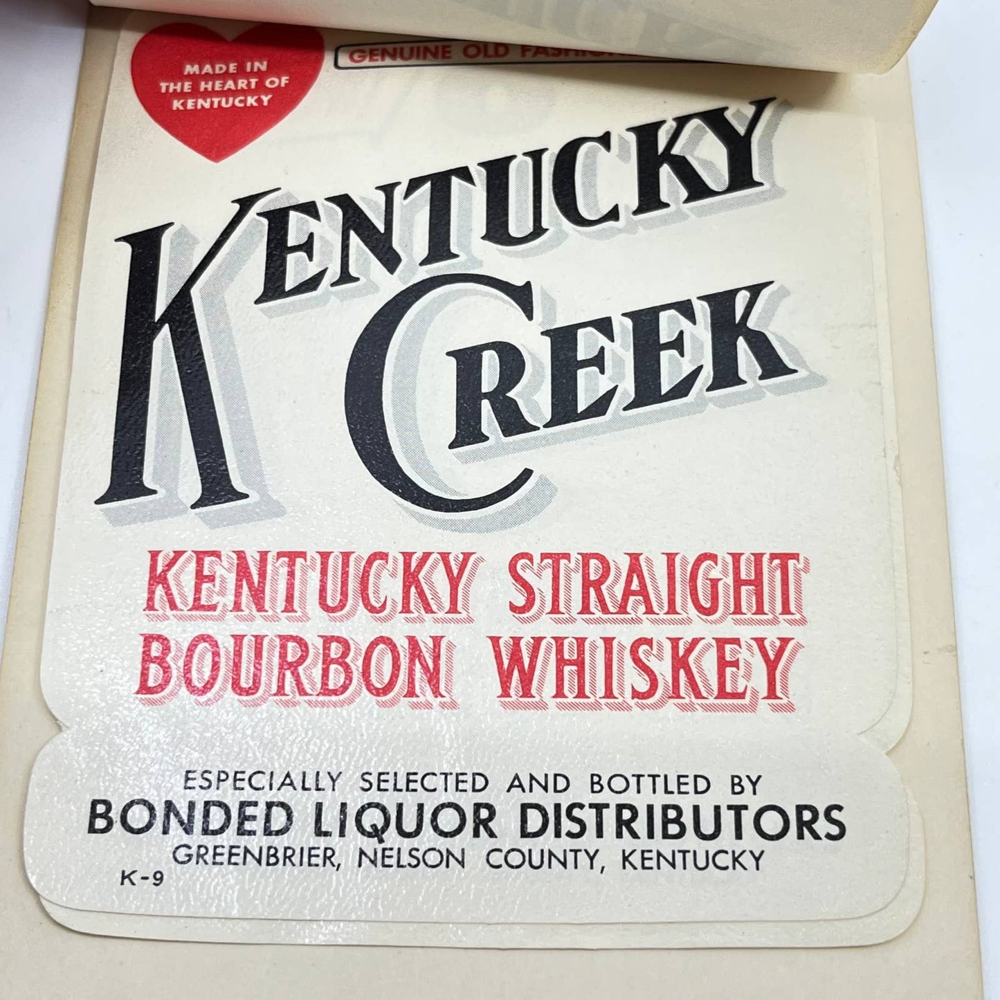 Kentucky Creek Bourbon Whiskey Label Set of 5 Double Springs Greenbrier KY