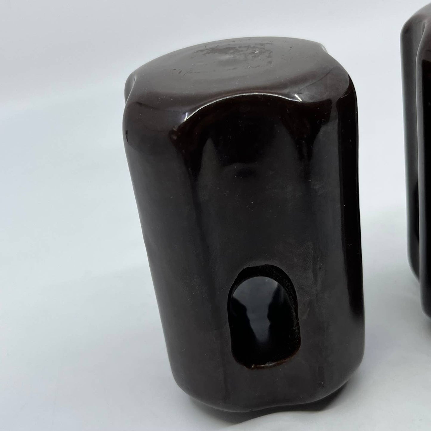 VTG Industrial Brown Ceramic Electric Insulator Telephone Pole Set of 2 TC2