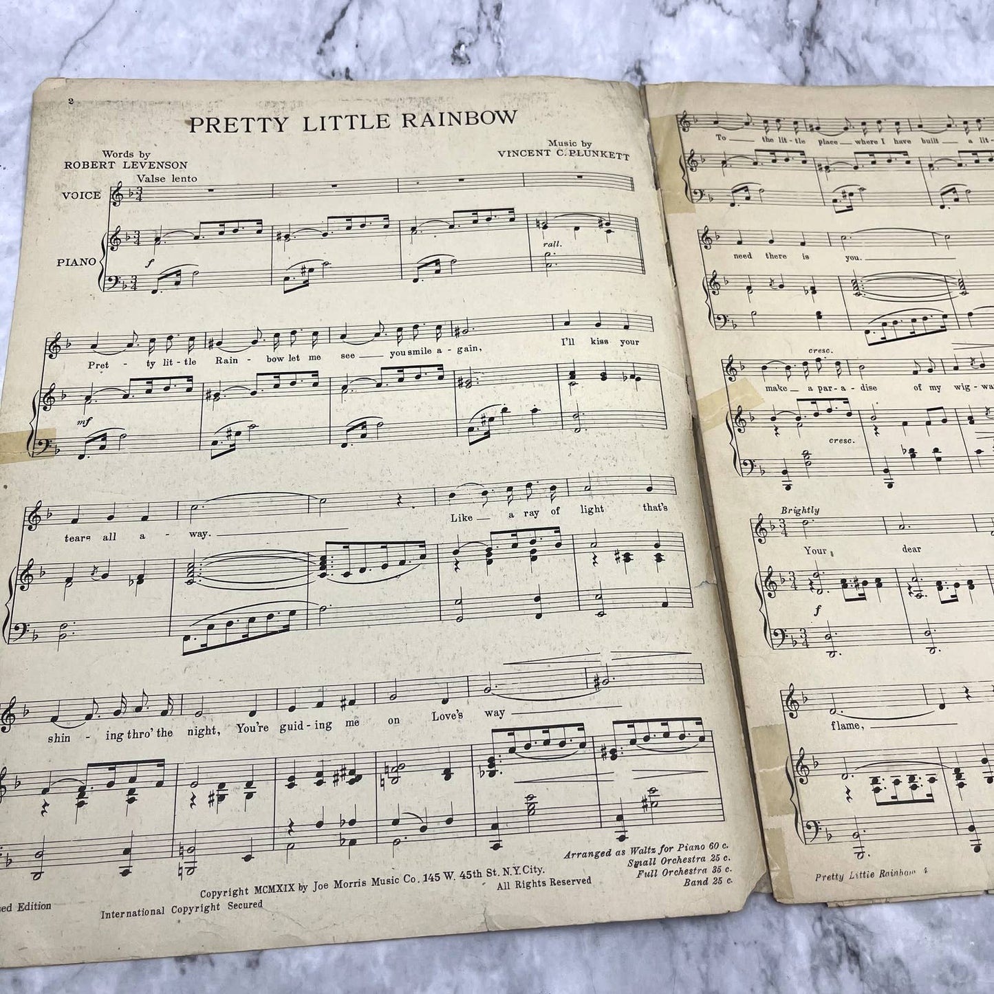 Pretty Little Rainbow an Indian Love Song Plunkett 1919 Sheet Music TK2-SM