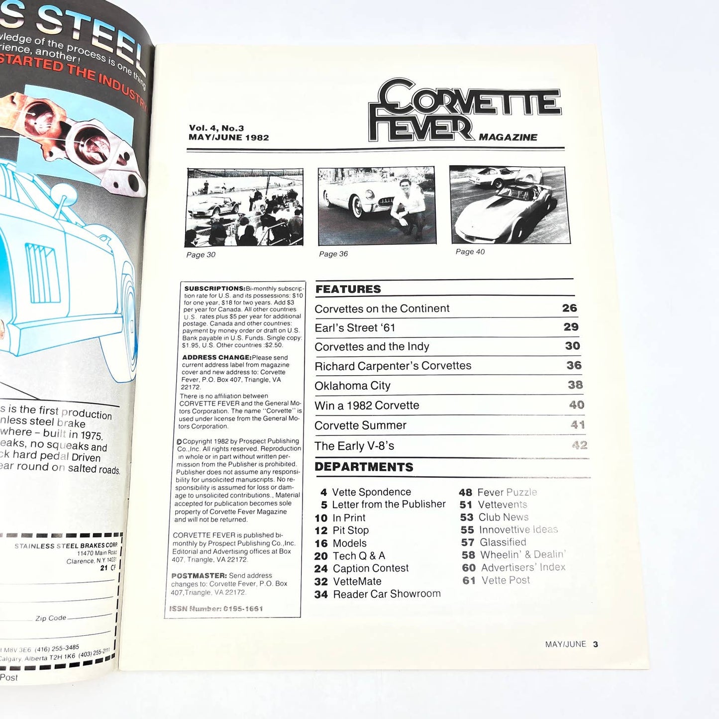 1982 May/June Corvette Fever Magazine Collector's Engines The Early V-8s TG1