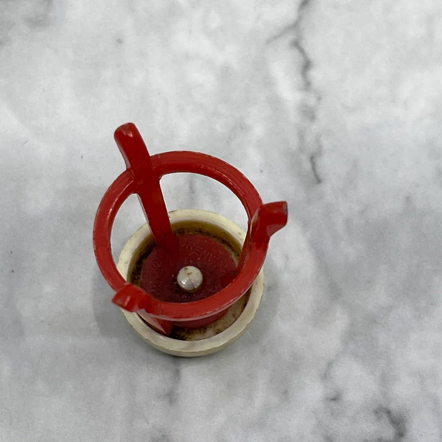 Vintage 1940s Renwal Dollhouse Miniature Red Plastic Bar Stool SE7