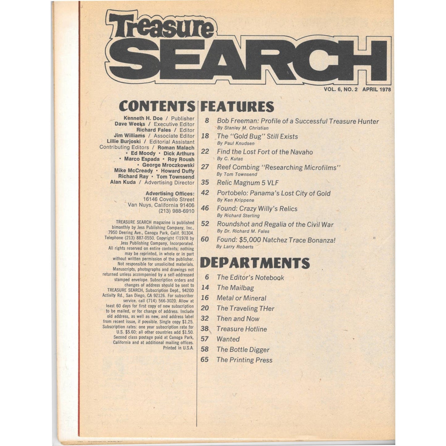 Treasure Search Magazine - Treasure Hunting Mining Metal Detecting Apr 1978 M4