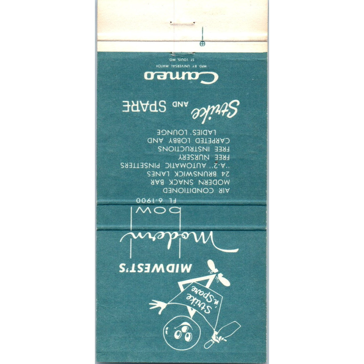 Strike N' Spare Bob Gall Dennis Taylor Bowling Independence MO Matchbook MM10-3