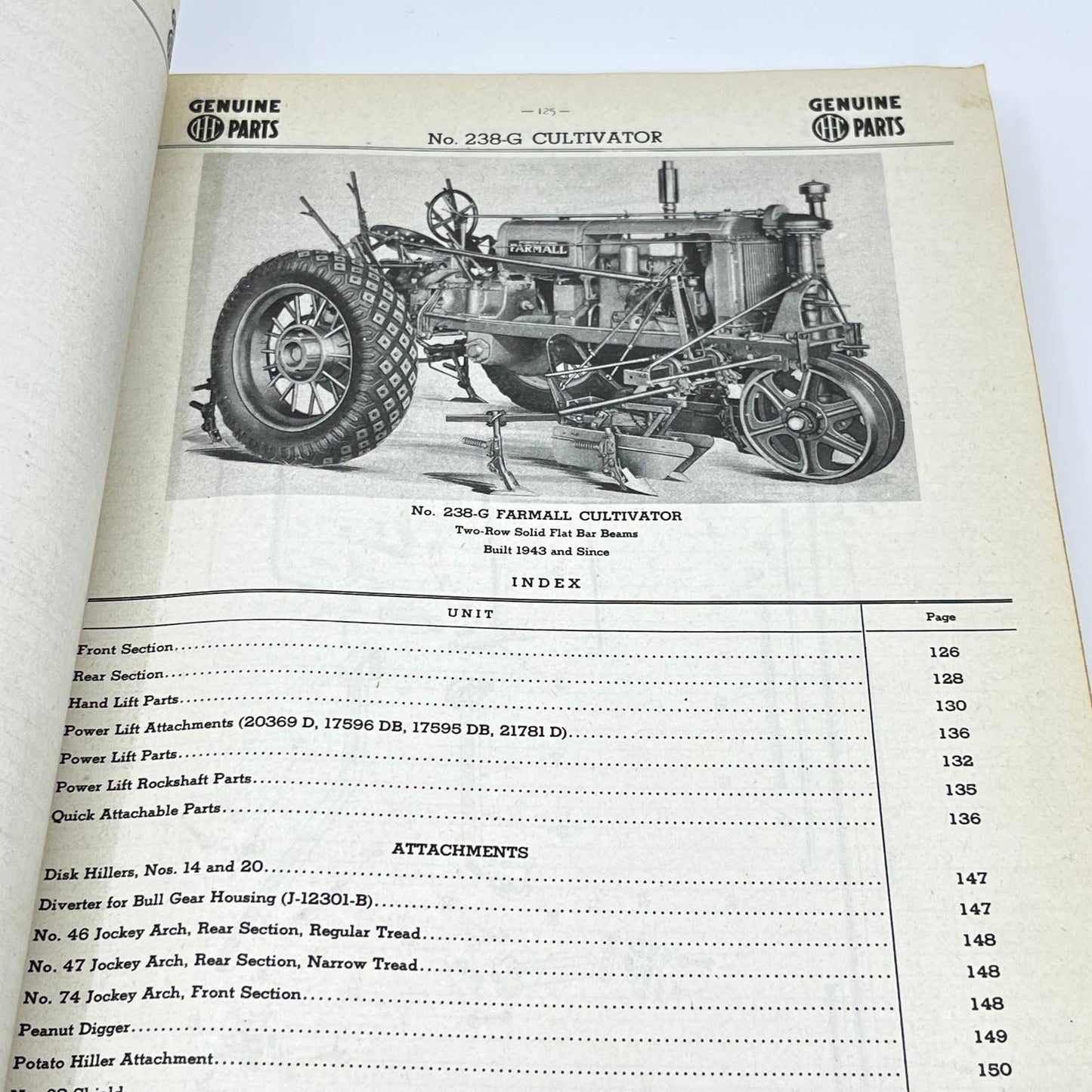 1950s International Harvester CU-1A Cultivators Parts Catalog TF8