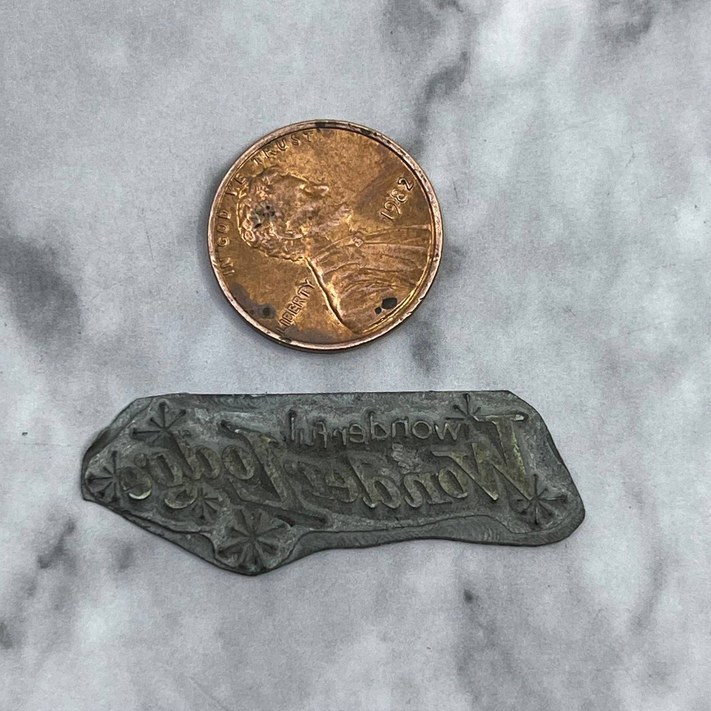 Vintage Printing Letterpress Printers Block Plate Wonderful Wonder Lodge TJ515