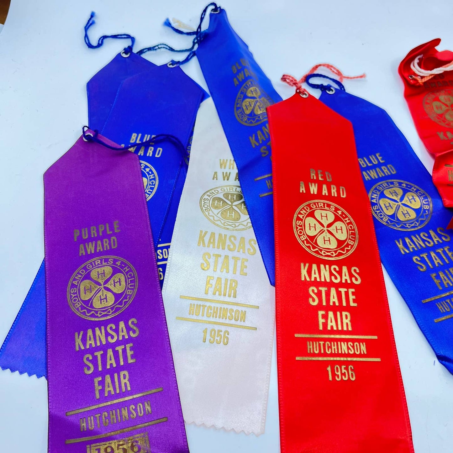 1950s Lot of Prize Ribbons Kansas State Fair 4-H Fair Hutchinson Kansas TA3-4