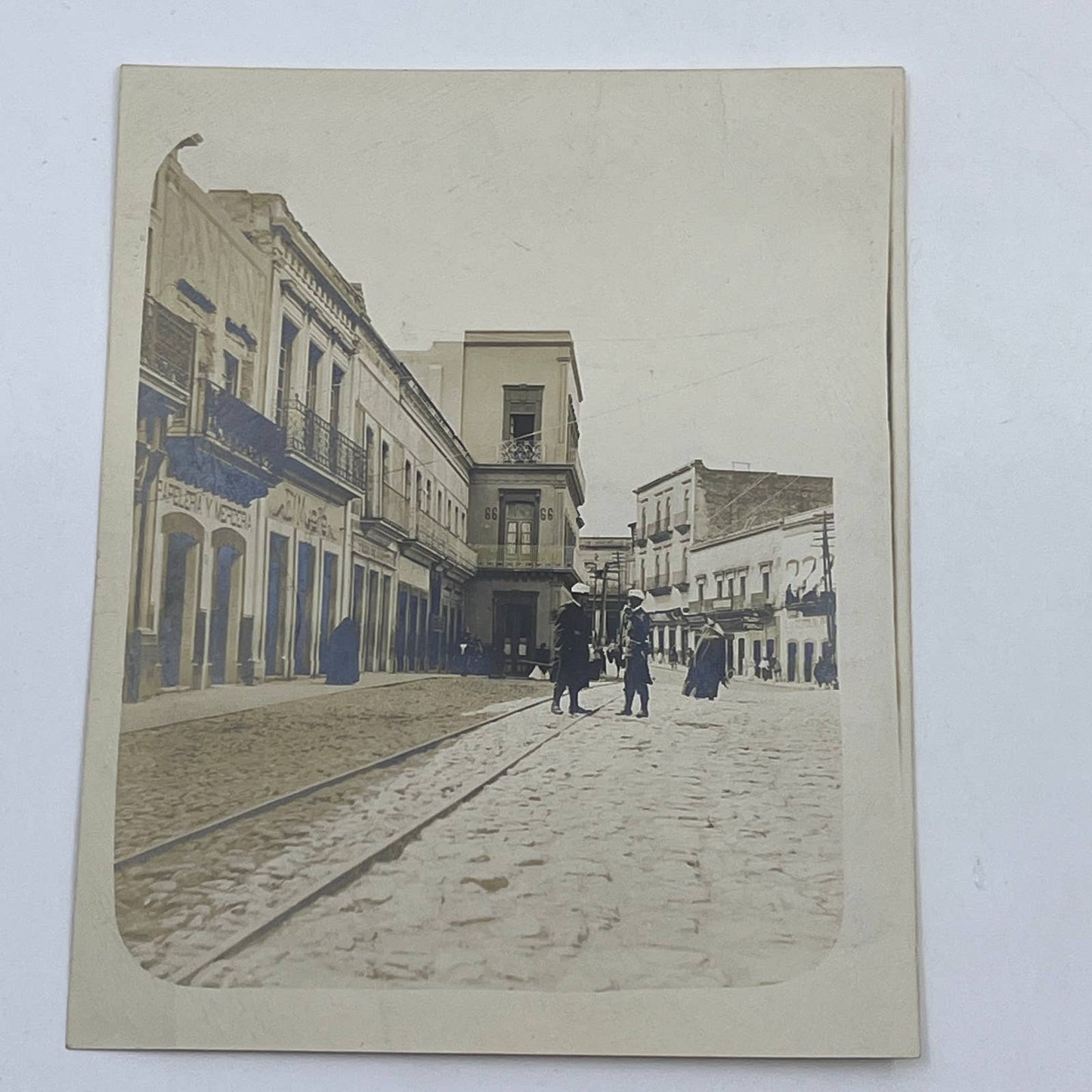 1903 Original Sepia Photograph The Main Street in Zacatecas Mexico AC7