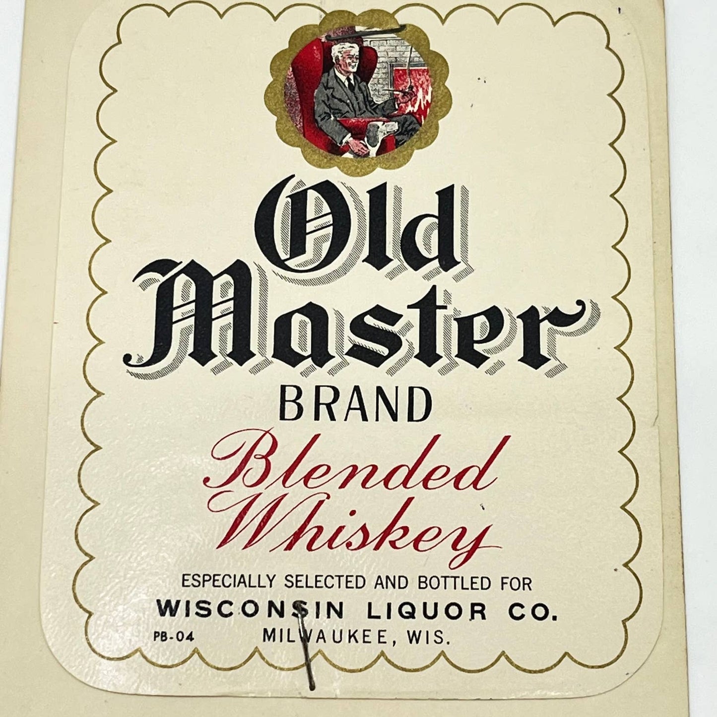 Old Master Whiskey Label Wisconsin Liquor Co. Milwaukee