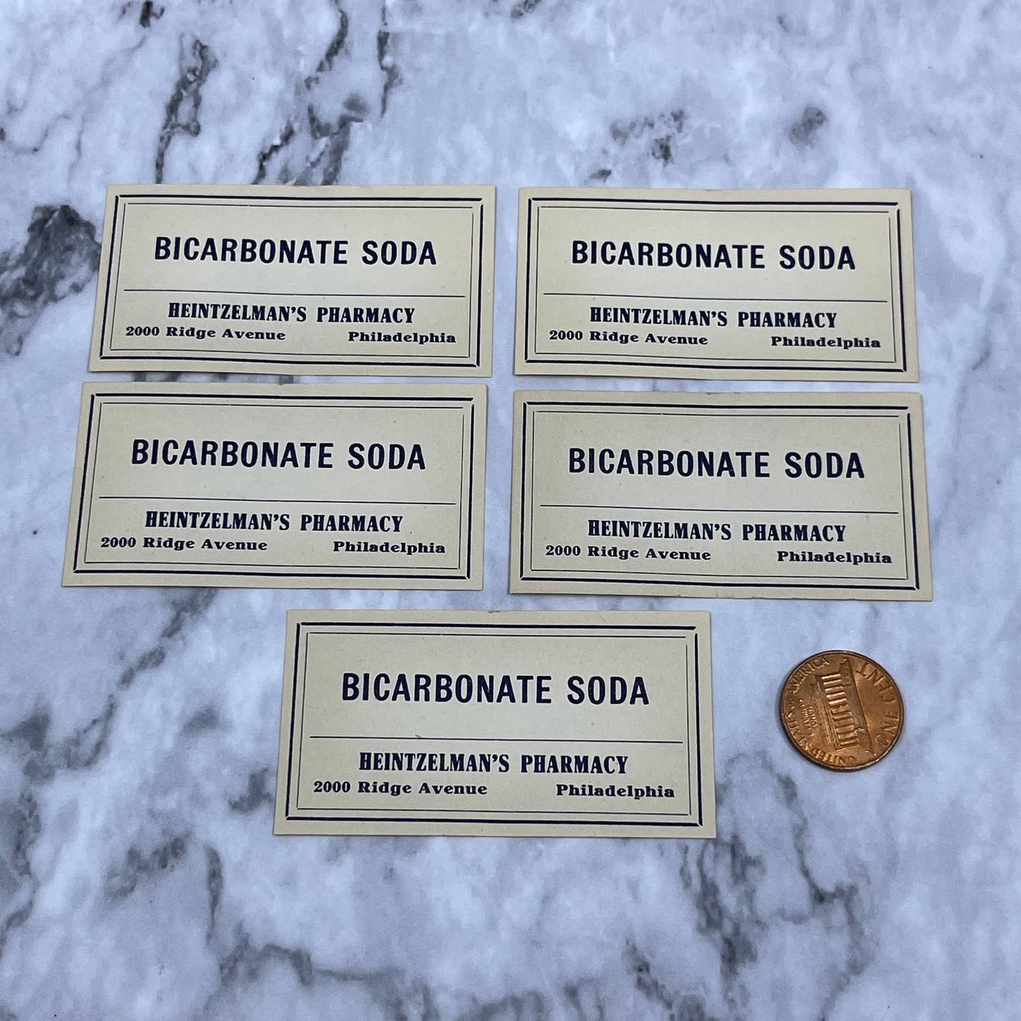 Antique Original Apothecary Bottle Labels Heintzelmans Pharmacy Philadelphia SA2