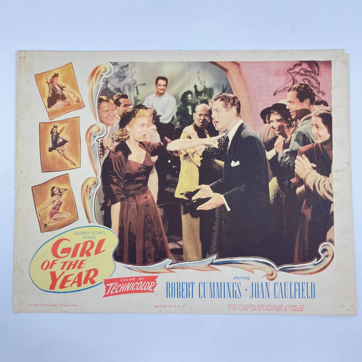 1950 GIRL OF THE YEAR Movie Lobby Card Robert Cummings Joan Caulfield 11x14 FL3