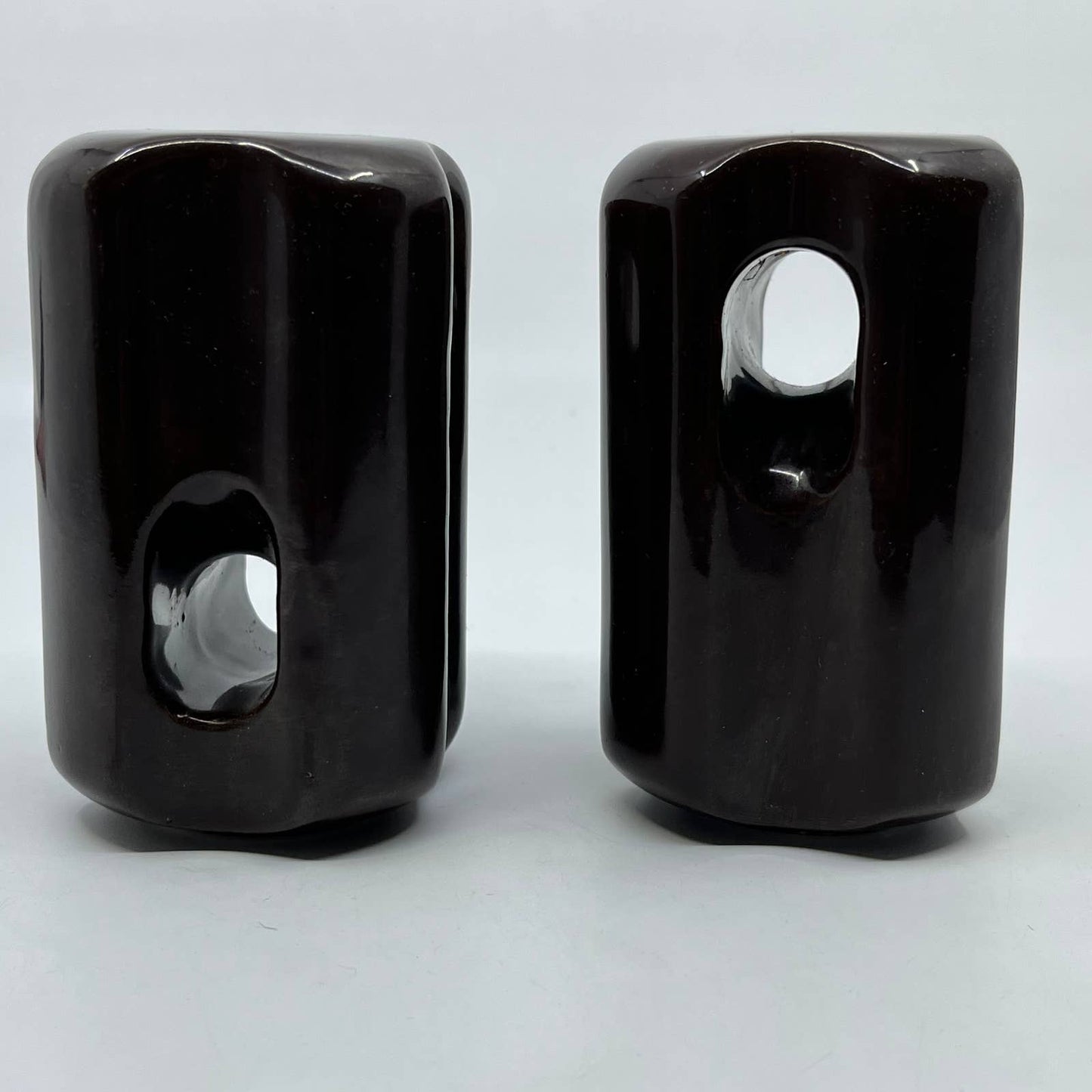 VTG Industrial Brown Ceramic Electric Insulator Telephone Pole Set of 2 TC2