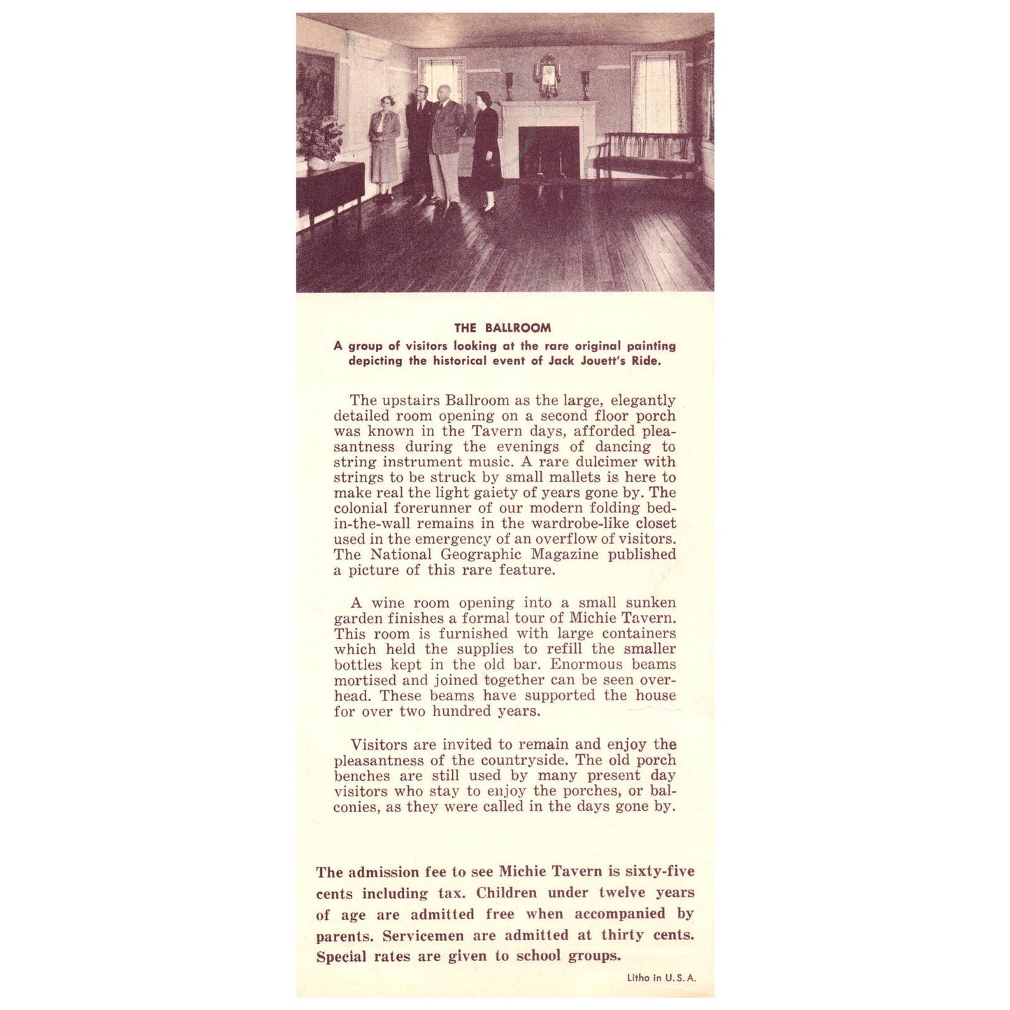 1950s Tourist Brochure Michie Tavern Charlottesville VA Home of Patrick Henry SE4