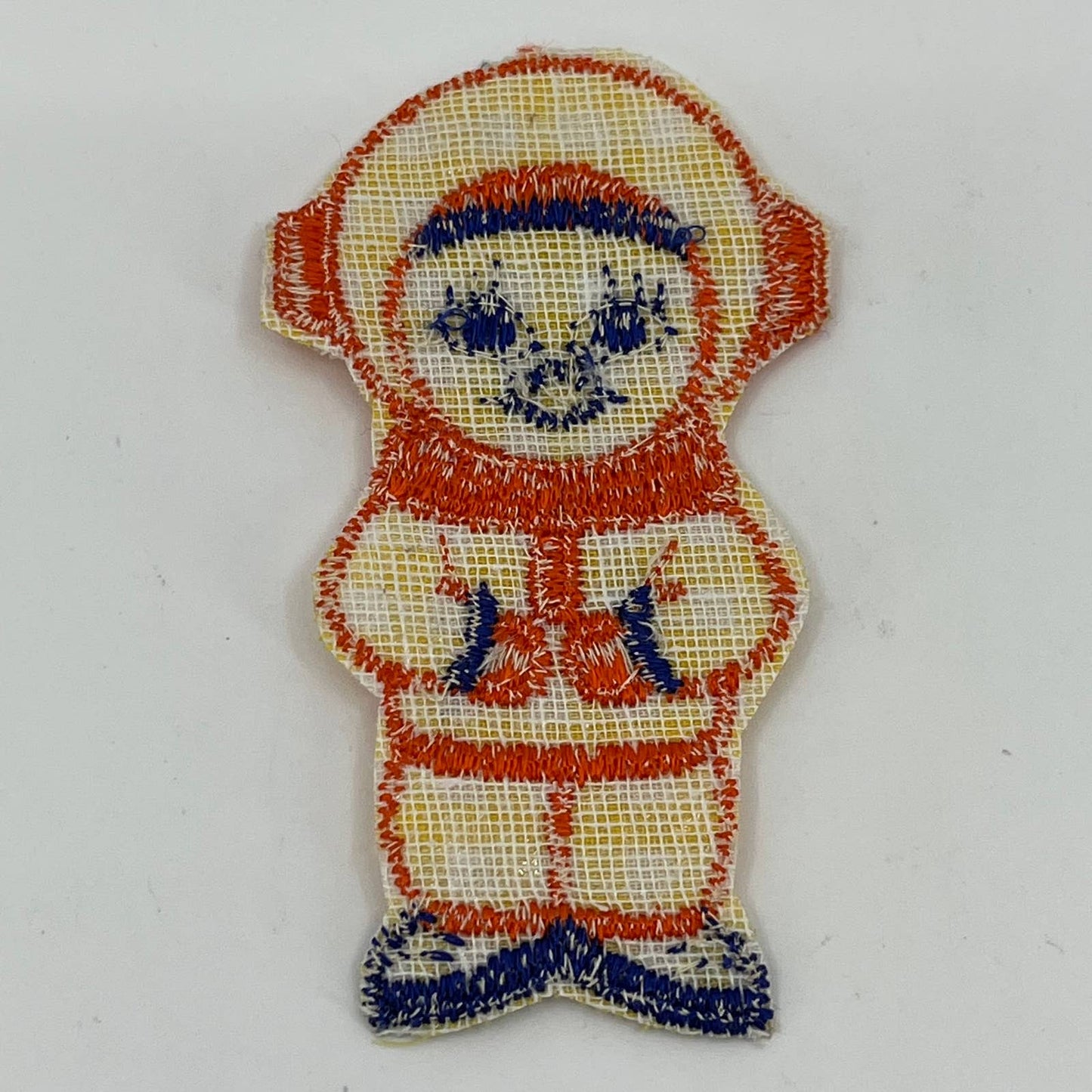 Vintage 1960s Ooh-La-La Eskimo Boy Iron On Embroidered Patch 3 3/8" SA3