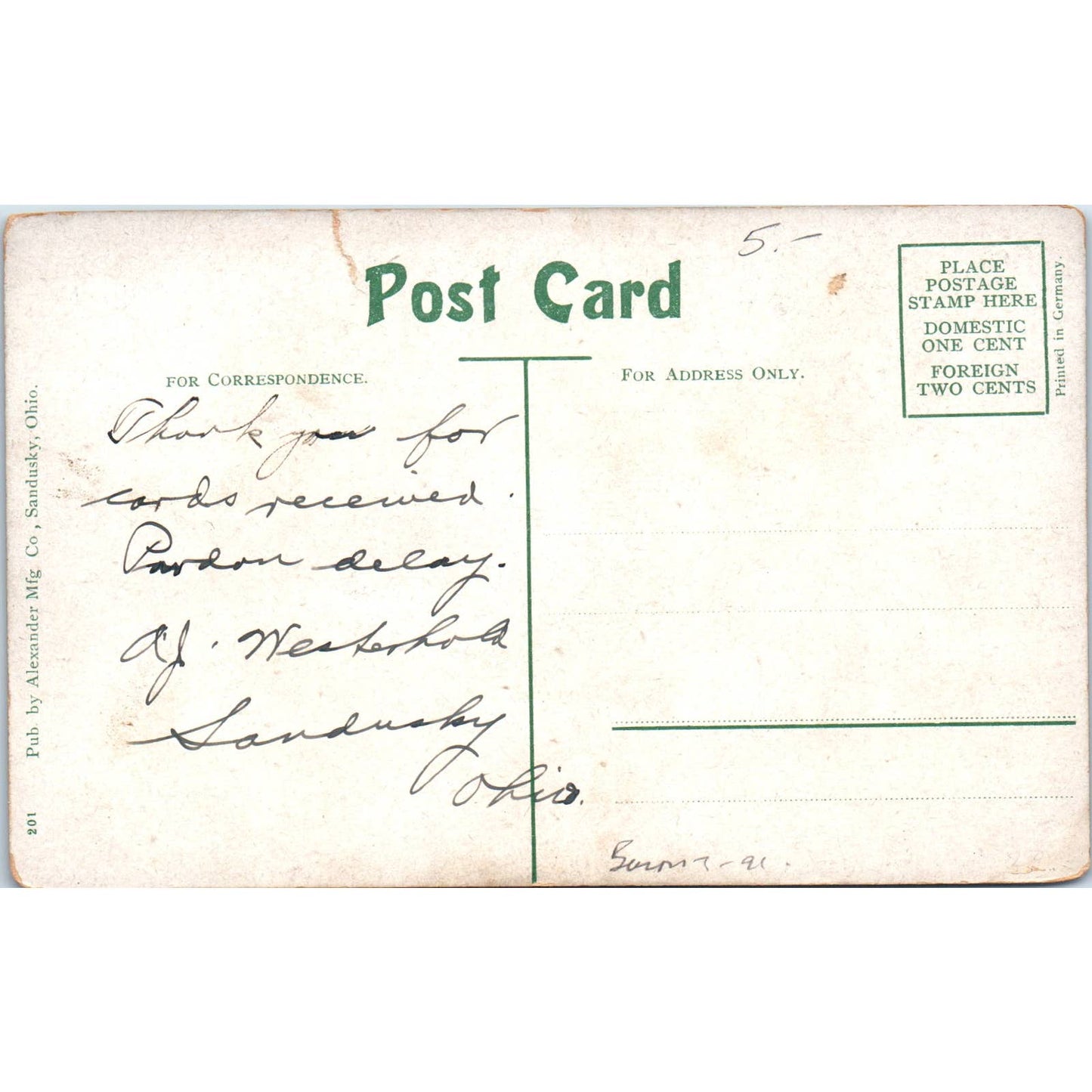 Steamer Arrow by Moonlight on Lake Erie Original Postcard TK1-21