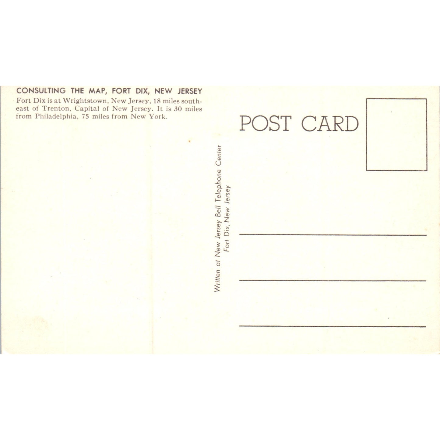 Consulting the Map Fort Dix NJ Original Postcard P2-8