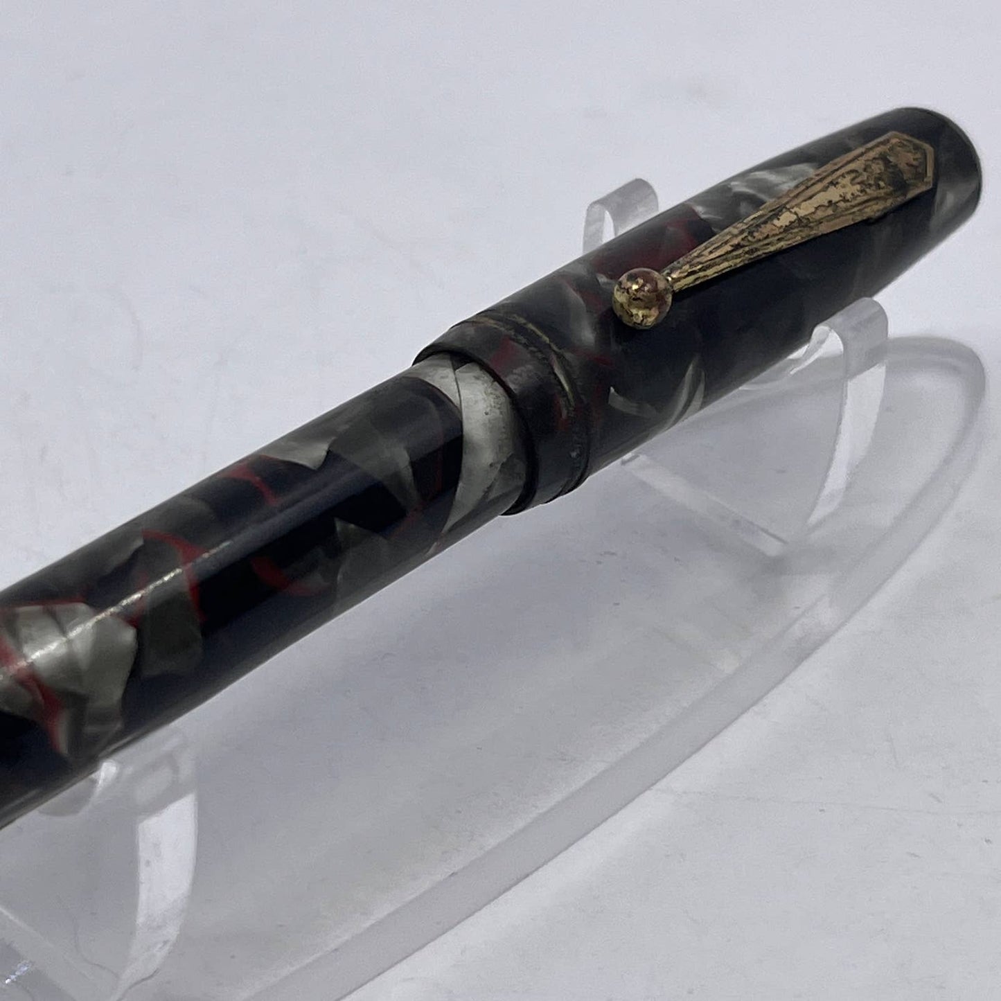 Parker Parkette Marble Red Black Gray Fountain Pen SE1
