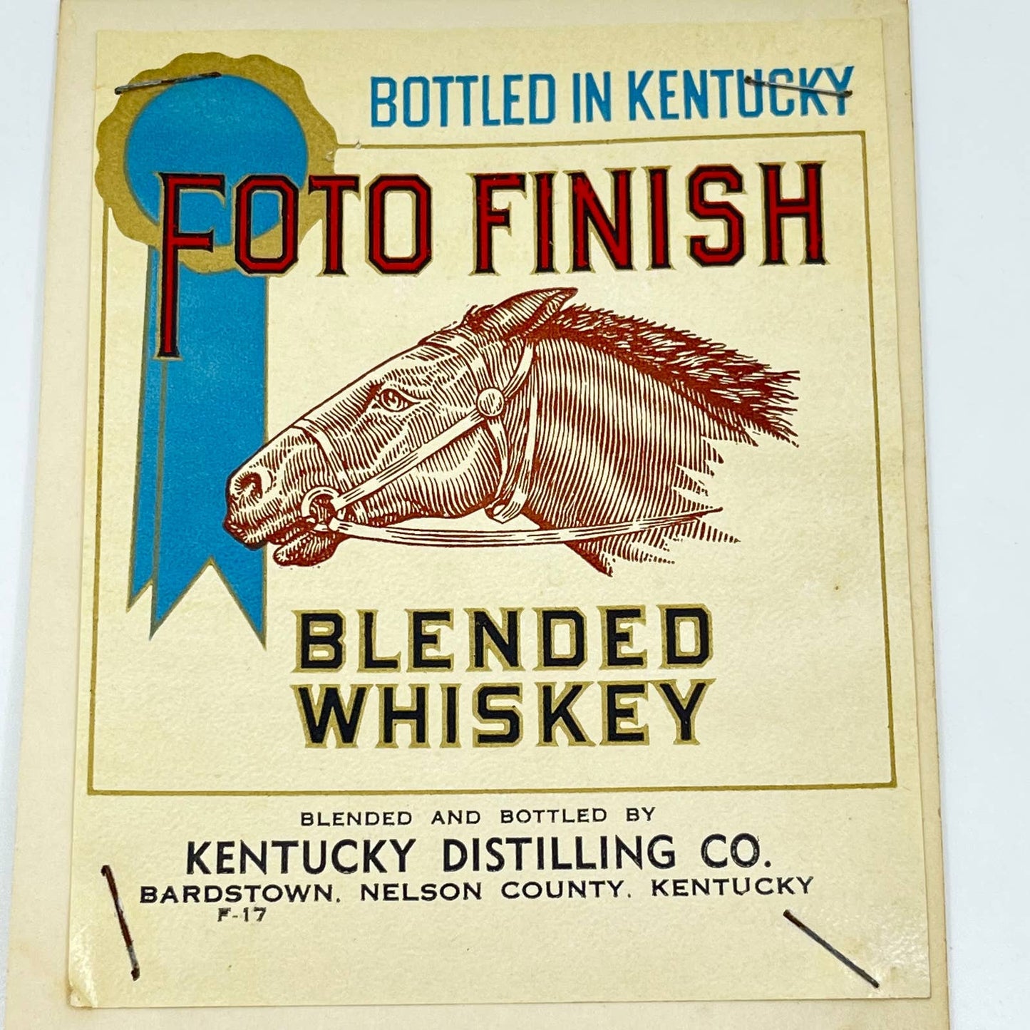 Foto Finish Whiskey Label Kentucky Distilling Co. Bardstown KY