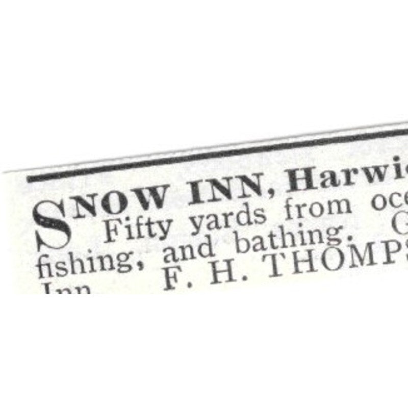 Snow Inn Harwich Port Mass F.H. Thompson - 1903 Original Ad AK5-S28