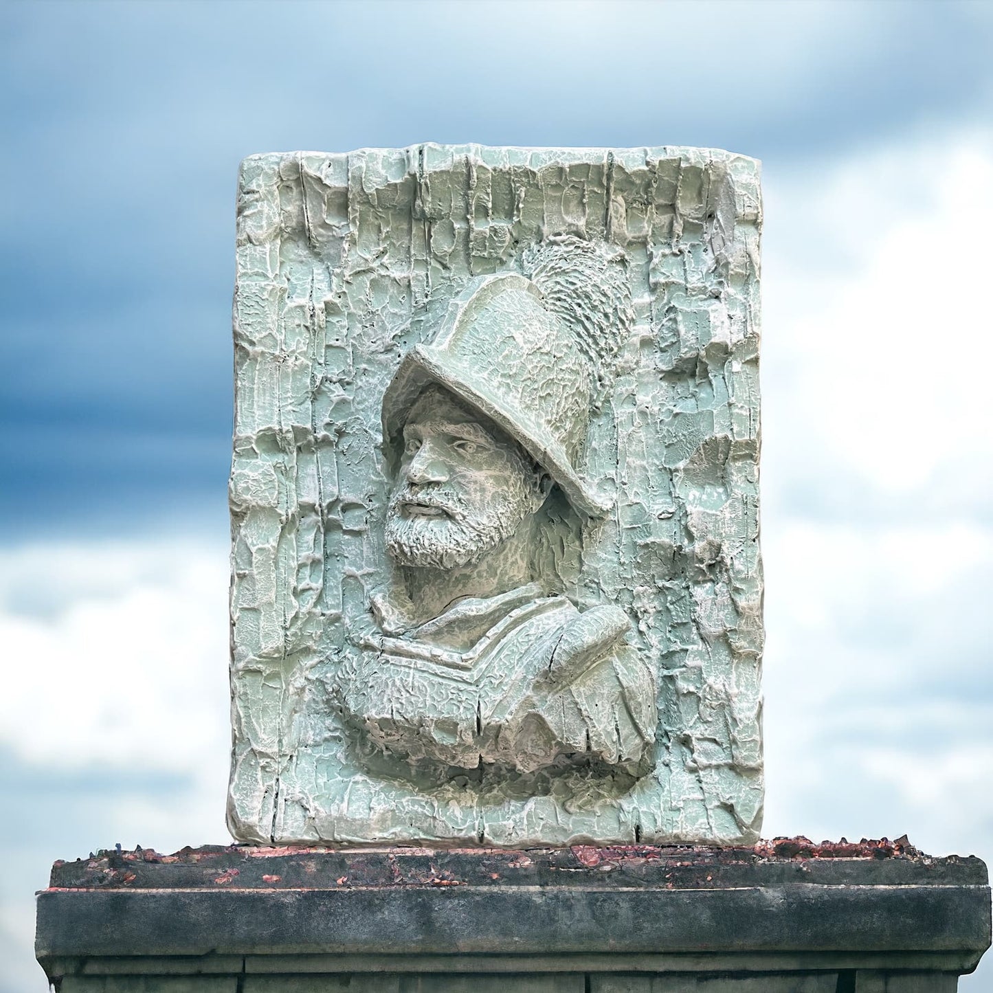 Hand Painted Oversized Spanish Conquistador Wall Art Relief Bust Sculpture