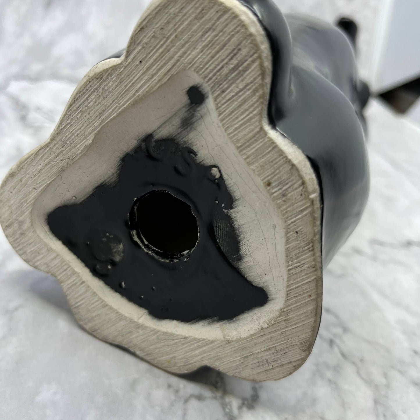 Vintage MCM Art Deco Tall Black Poodle Statue USA Pottery 17.5" TJ1