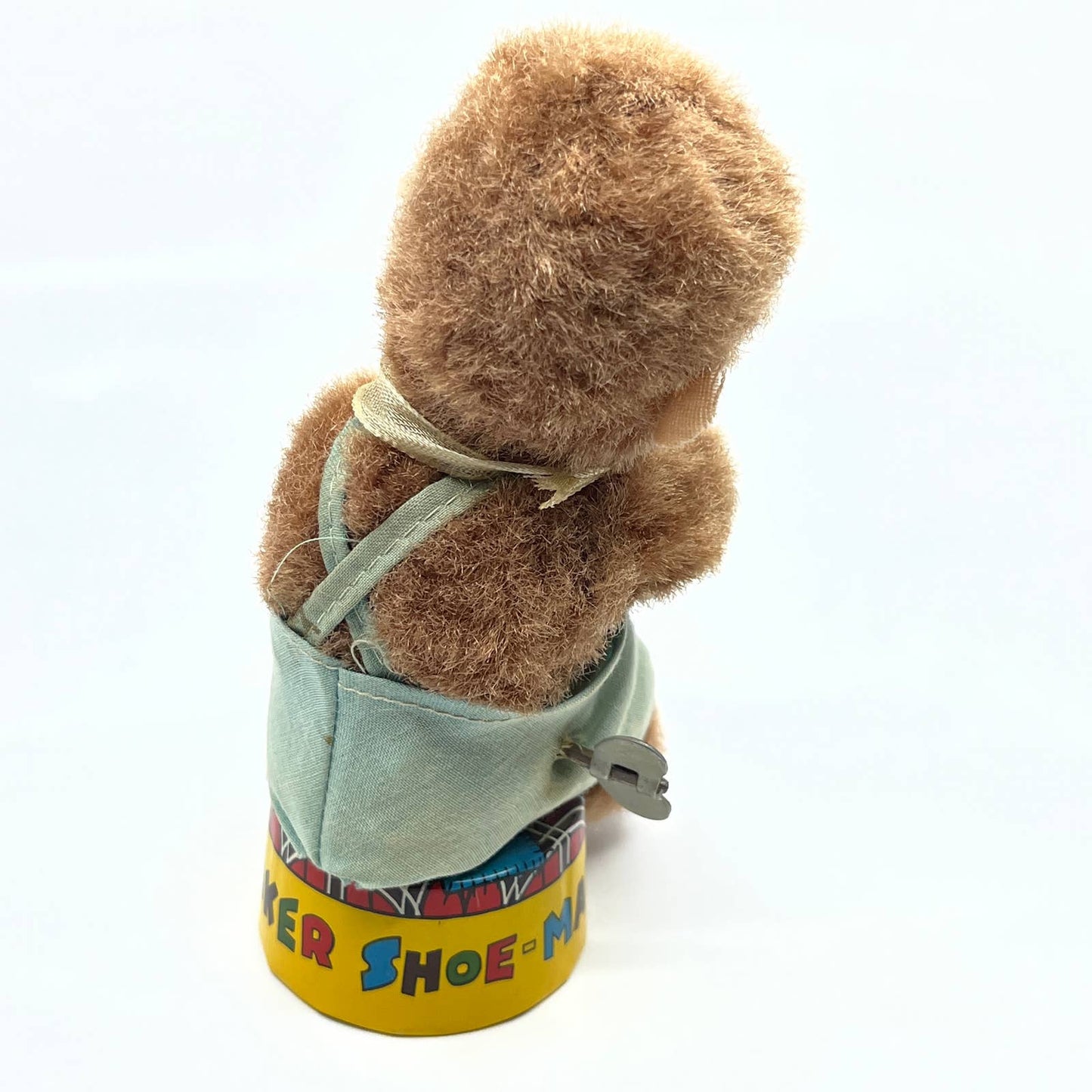Vintage Tin Litho Wind Up Monkey Shoe Shiner Maker Toy Japan w/ Key TC8