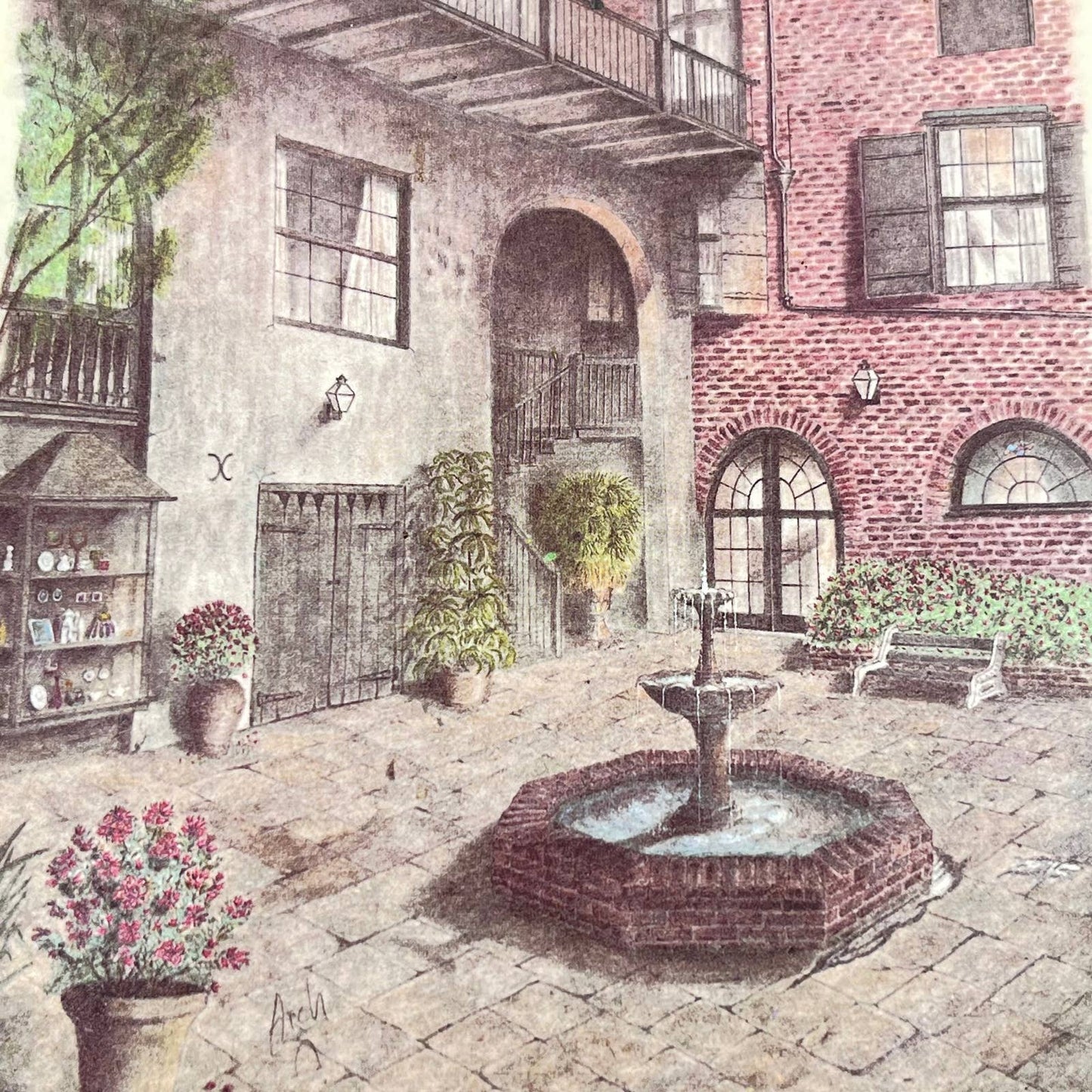 Vintage Wall Art Brulatour New Orleans on Slate Tile from 1800s Bourbon St. TE5