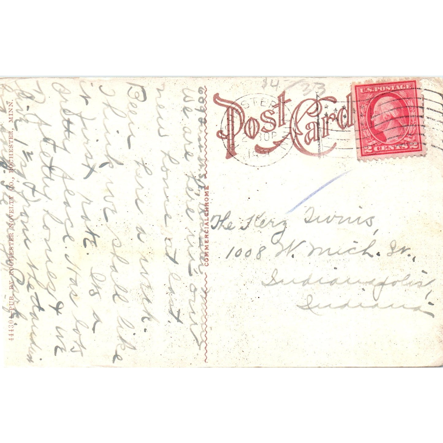 Sun Parlor at the Kahler Hotel Rochester Minnesota 1918 Original Postcard P3-1