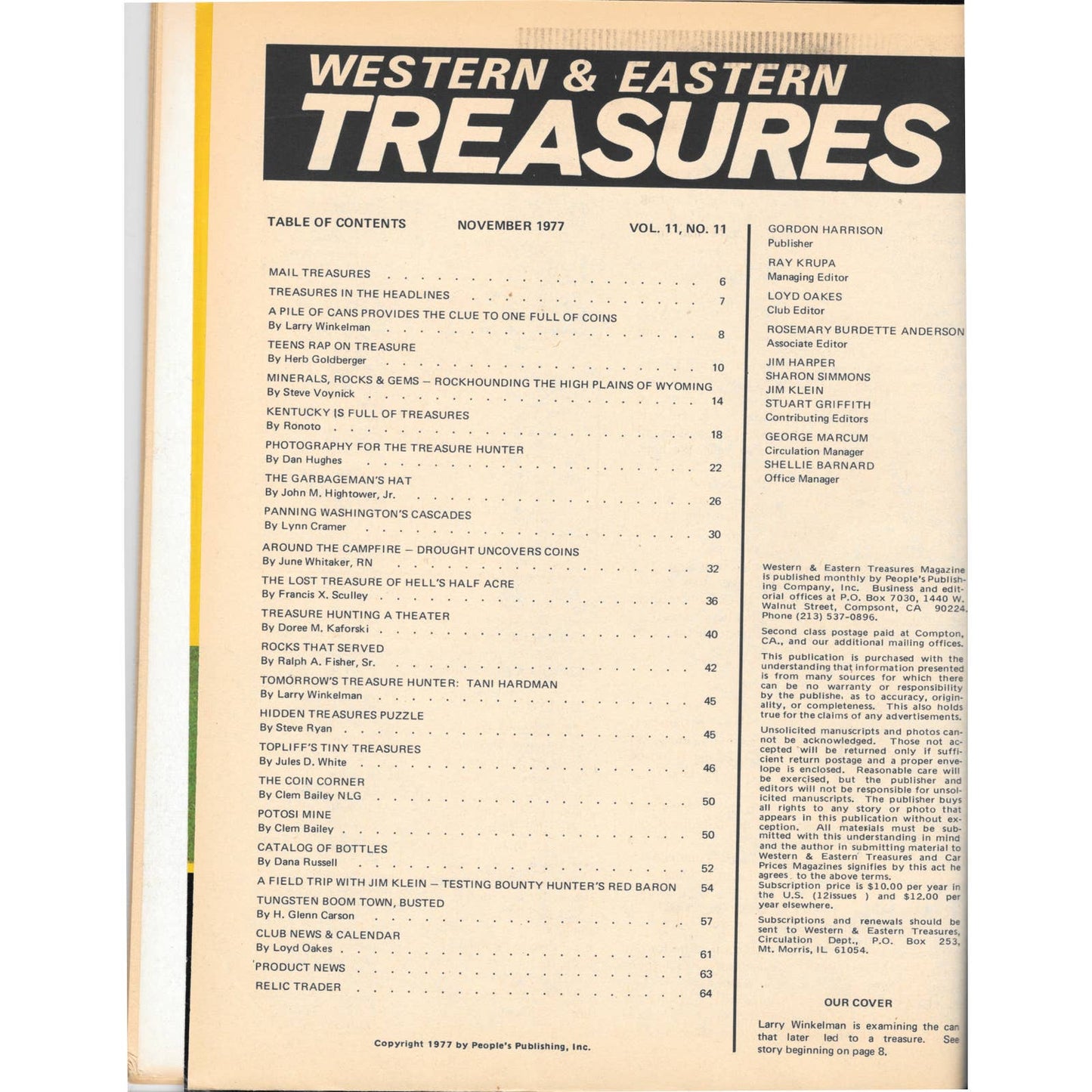 Western & Eastern Treasures Magazine - Gold Metal Detecting Nov 1977 M3