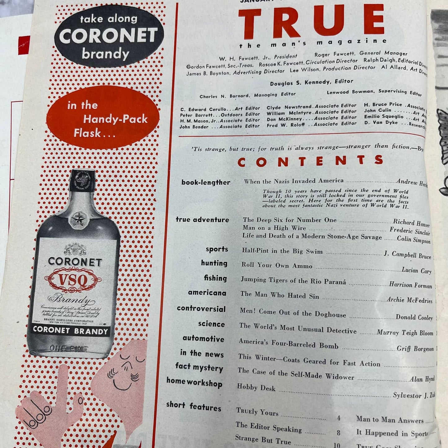 TRUE The Man's Magazine - Jan, 1956 - Germans Invading U.S. TJ3