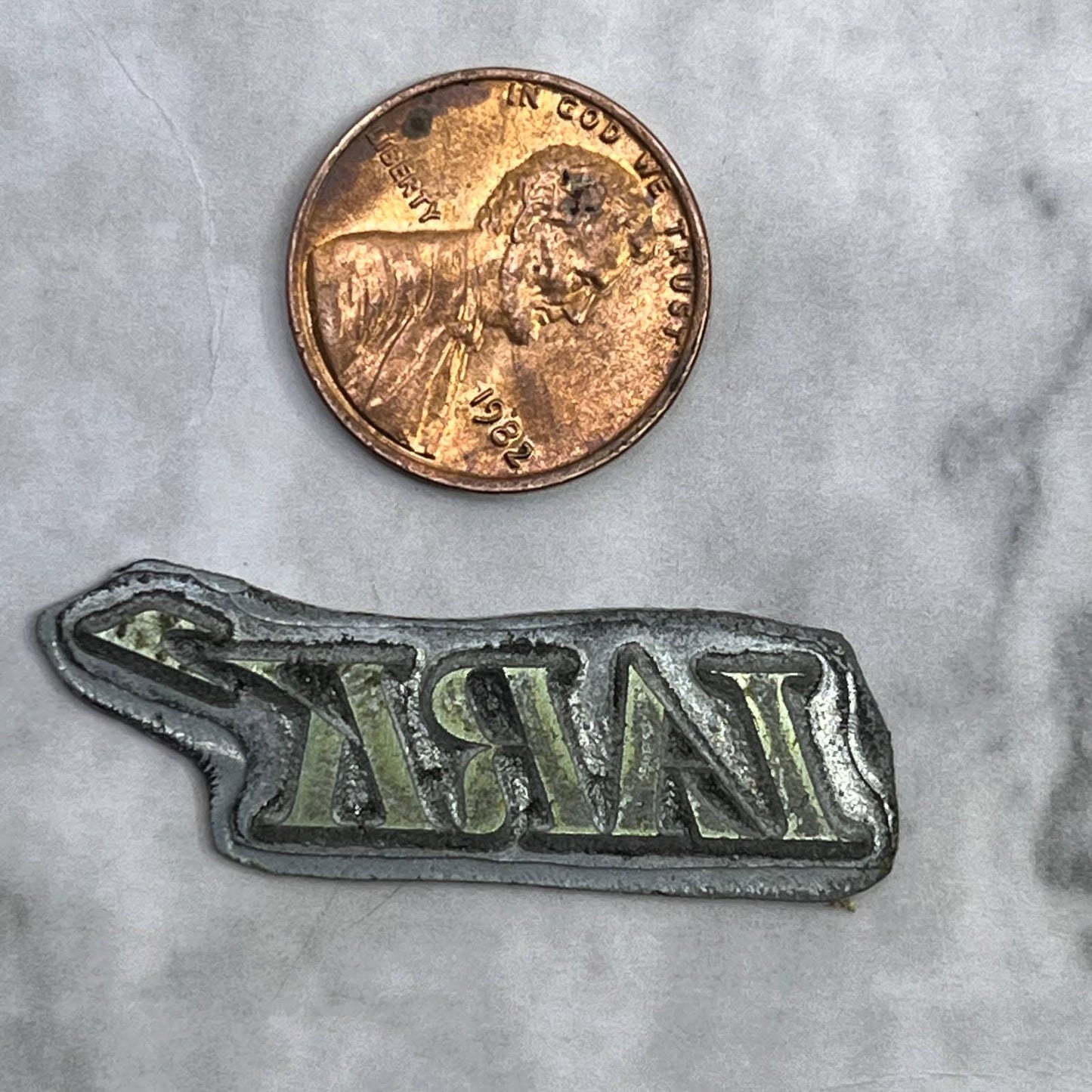 Vintage Printing Letterpress Printers Block Plate LARK Logo TJ58