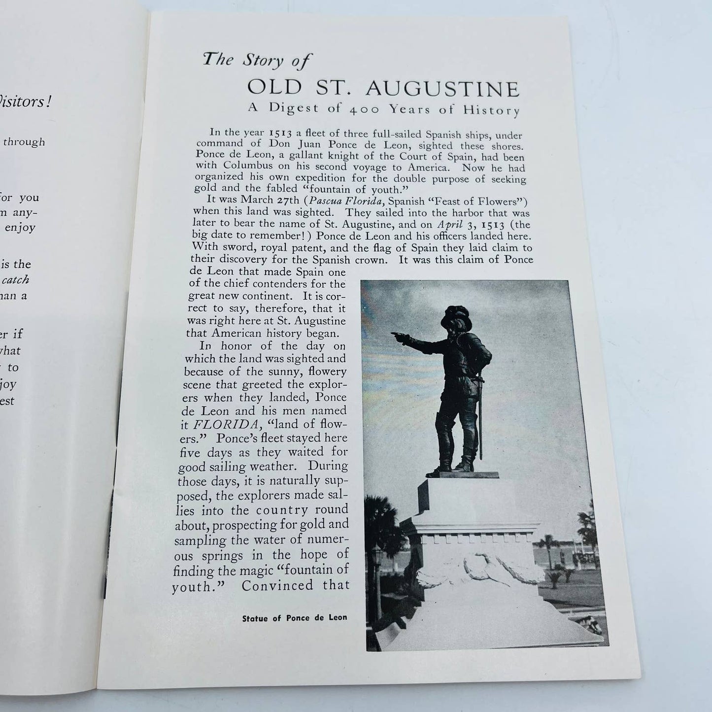1951 The Story of Old St. Augustine Florida 36 Pages Many Pictures BA4