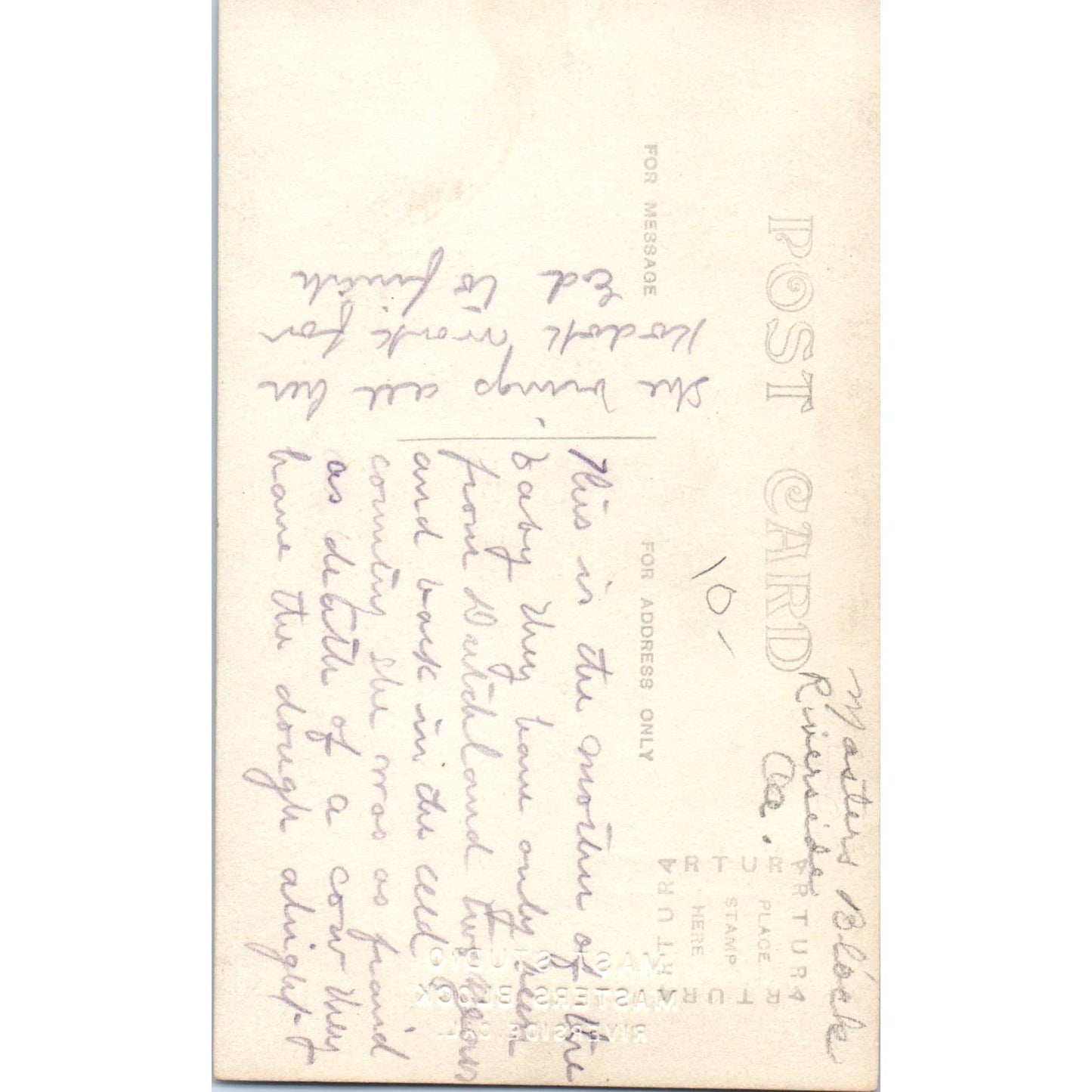 Antique Postcard RPPC Woman and Cow Master's Block Riverside CA SE8