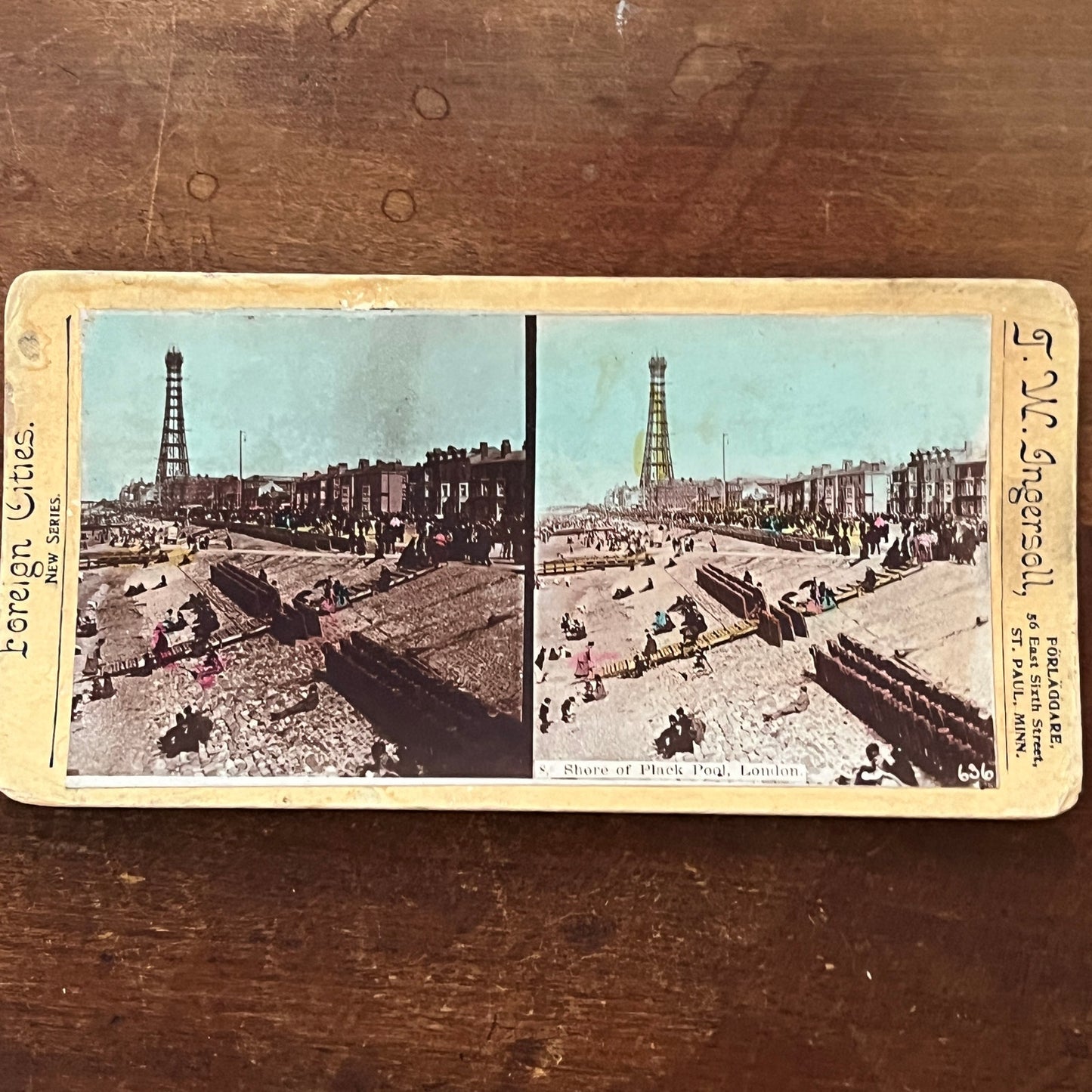 Shore of Blackpool England Antique Stereoview Card TJ9-V3
