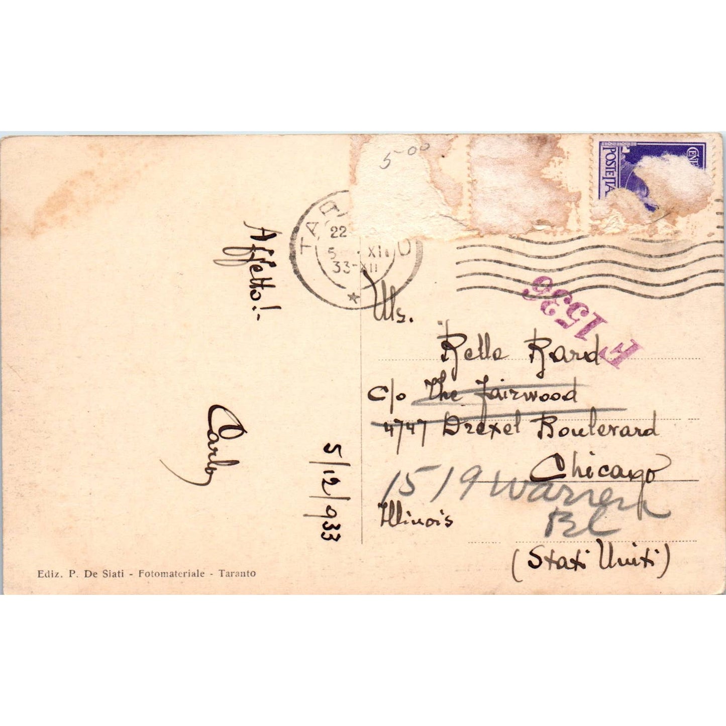 Taranto Sommergibile Al Passaggio Del Ponte - Original RPPC Postcard TJ7-RP1