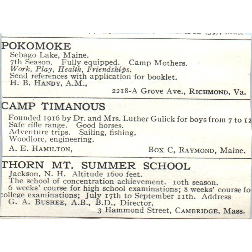 c1920 Harper's Magazine Ad - Los Alamos Ranch A.J. Connell Olowi NM EA3-2