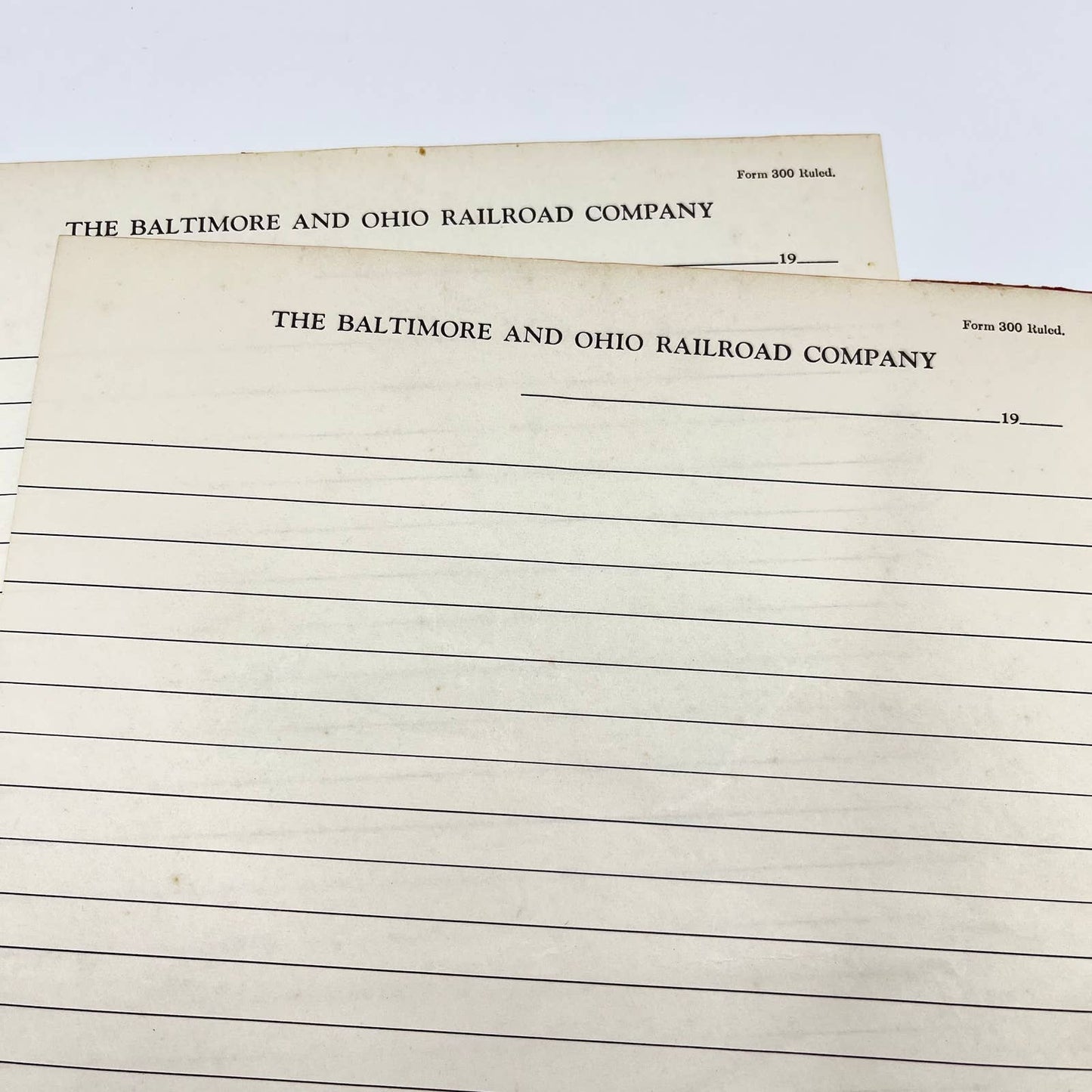 1900s Baltimore and Ohio Railroad Company Stationary B&O RR Form 300 Ruled AA7