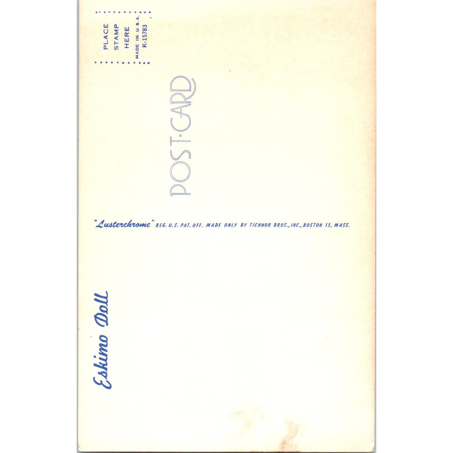 Eskimo Doll - International Doll Series Original Postcard PB8