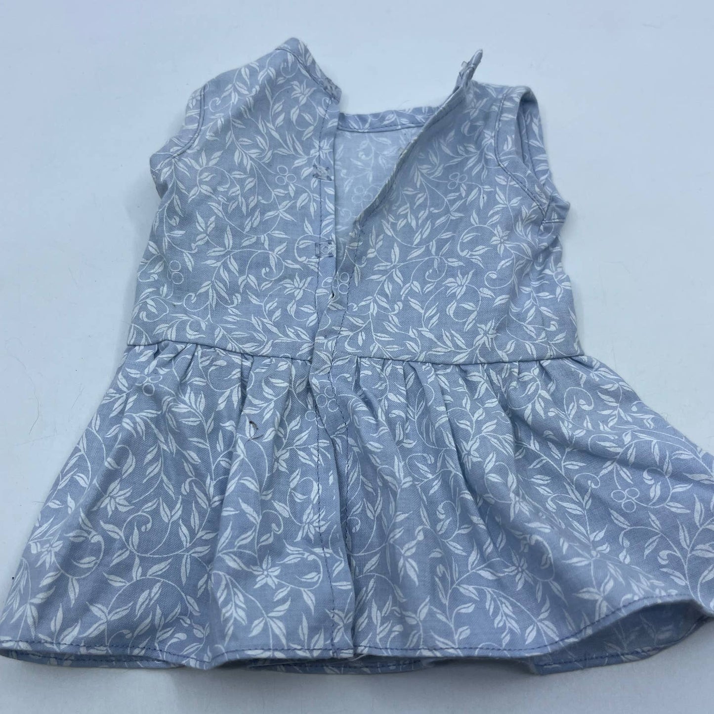 Vintage Handmade American Girl Summer Tank Skirt Dress Light Blue & White TH8
