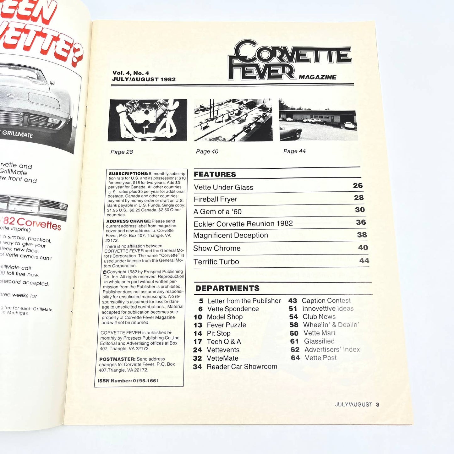 1982 July/Aug Corvette Fever Magazine Eckler Corvette Reunion 1982 TG1