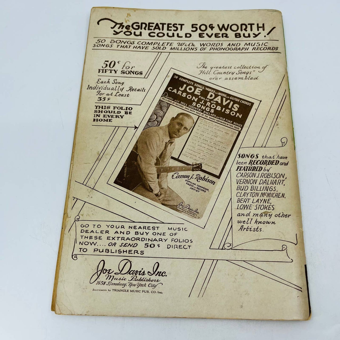 1935 Joe Davis Songs of the Roaming Ranger Cowboy Mountain Ballads Songbook BA2