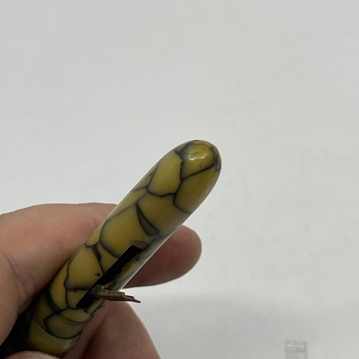 Celluloid Pearl With Black Veins Fountain Pen with Nib Screw Top Seal SE1