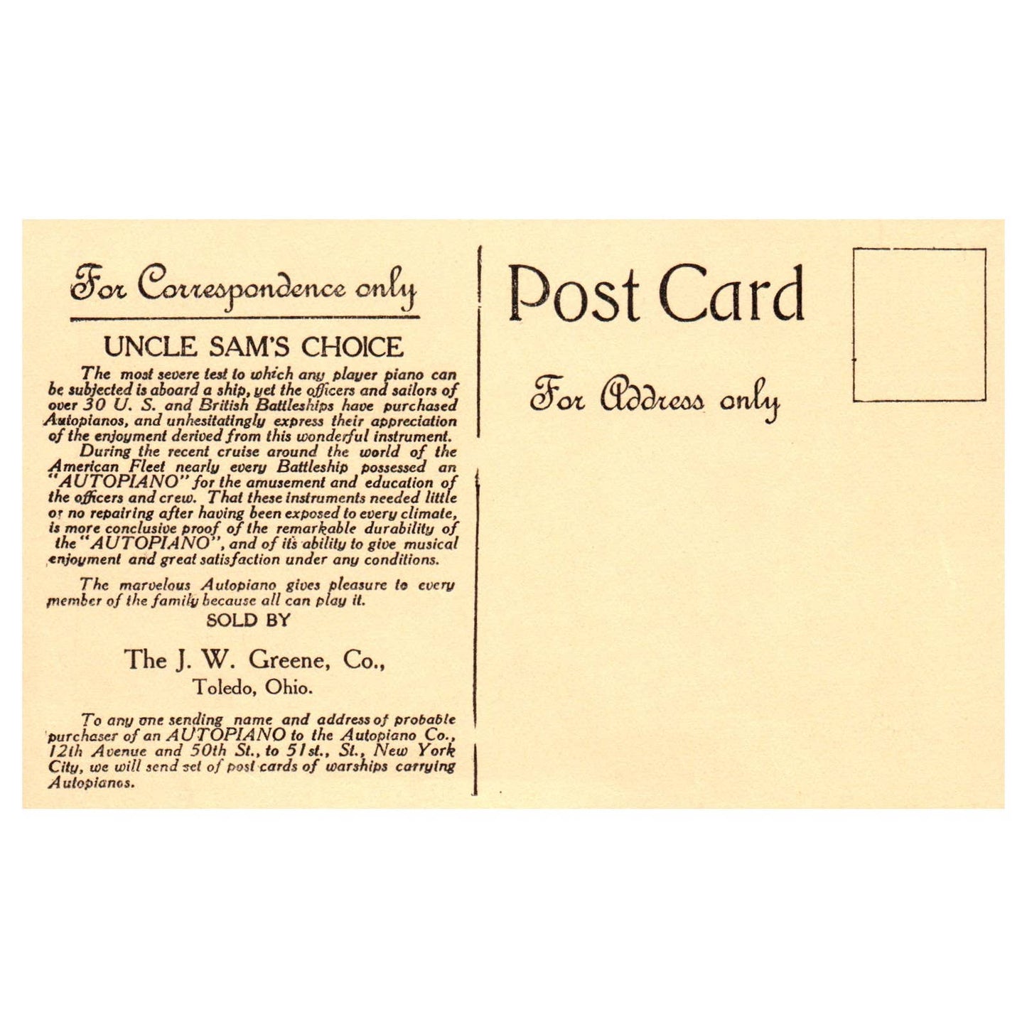 US Battleship Vermont - Original Postcard TJ8-5