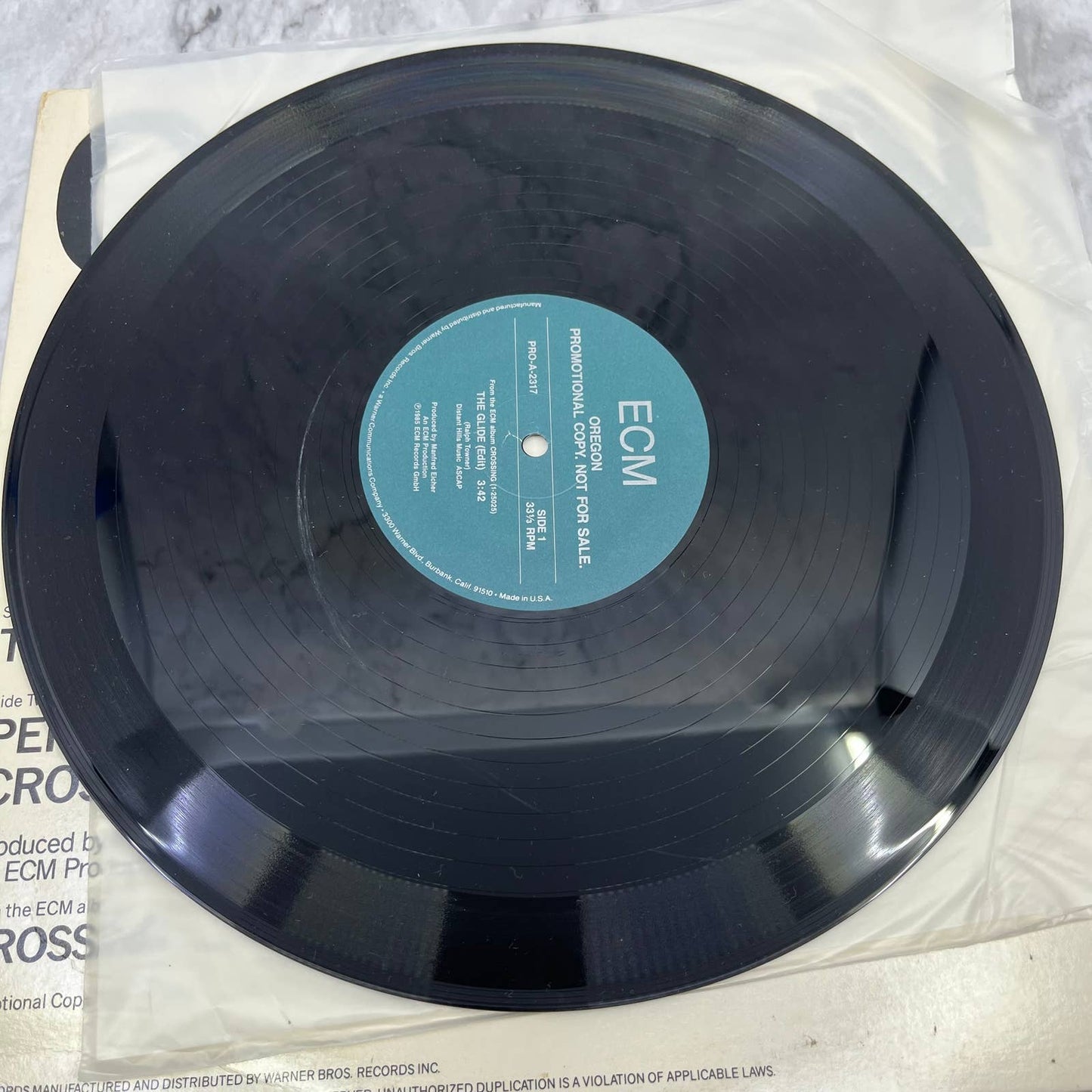 Oregon The Glide PROMO Record Jazz ECM 1985 12" 33 ⅓ RPM TJ4