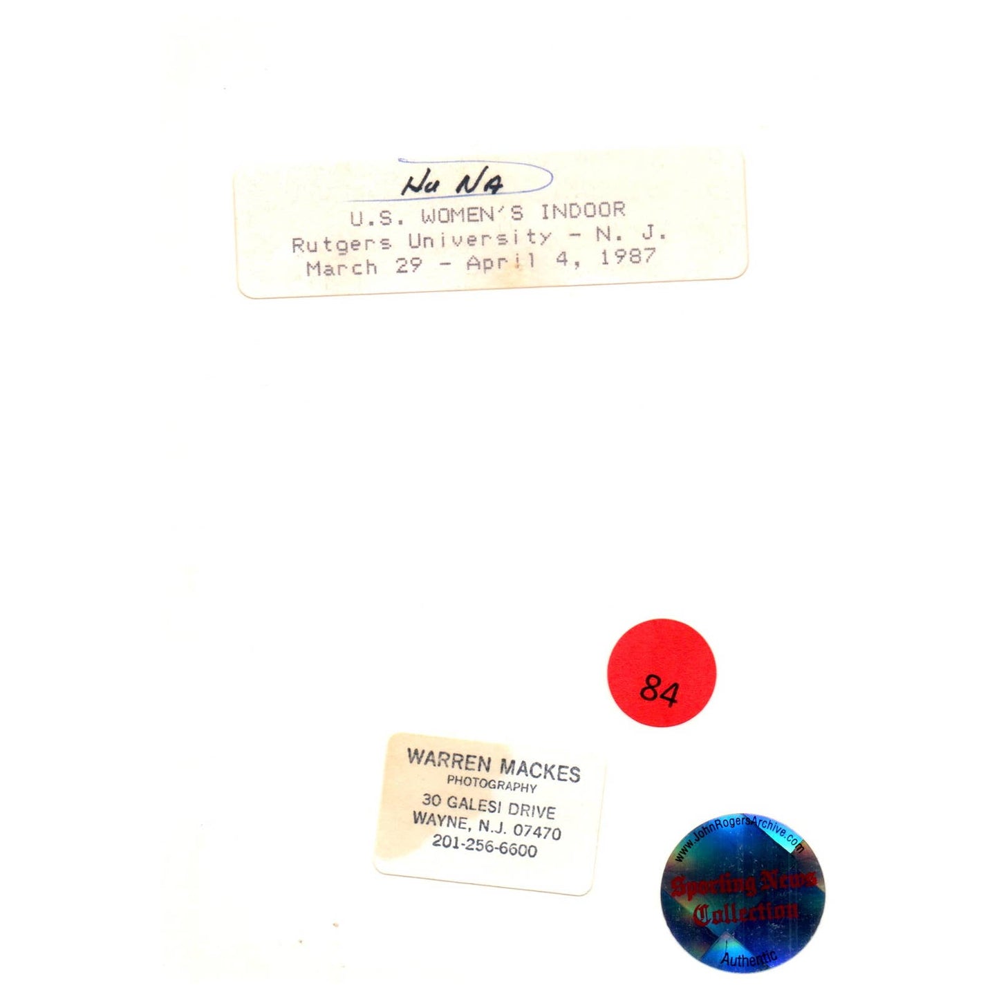 1987 Original Press Photo Women's Tennis Hu Na Indoor Rutgers ~5x7" AD2-6