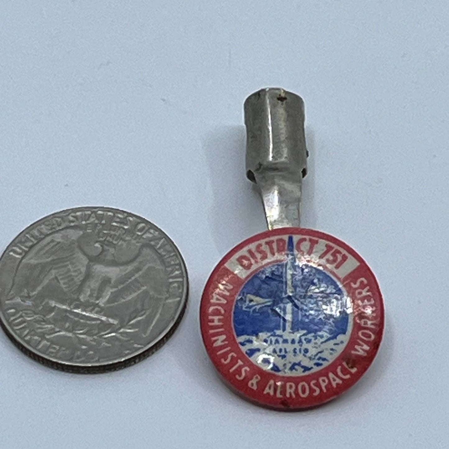Vintage District 751 Machinists & Aerospace Workers Celluloid Pencil Topper SD9