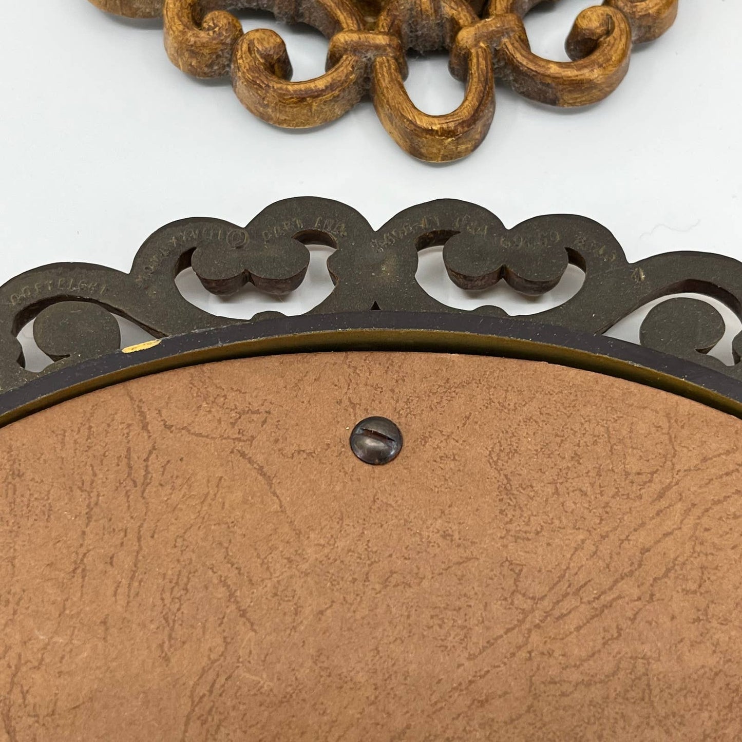 Vintage Homco 9” Mirrors Faux Wicker Rattan Style Scroll Boho 1978 Set of 3 TB3