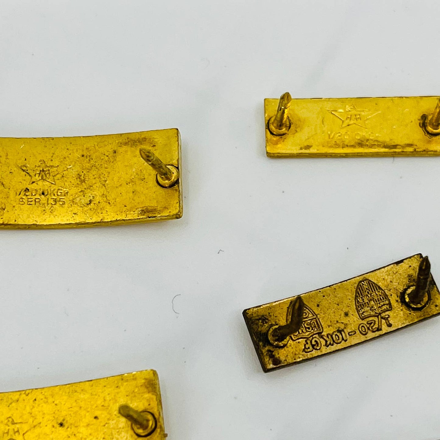 Vintage Lot of Gold Filled GF Military U.S. Gold WWII Bars SB3