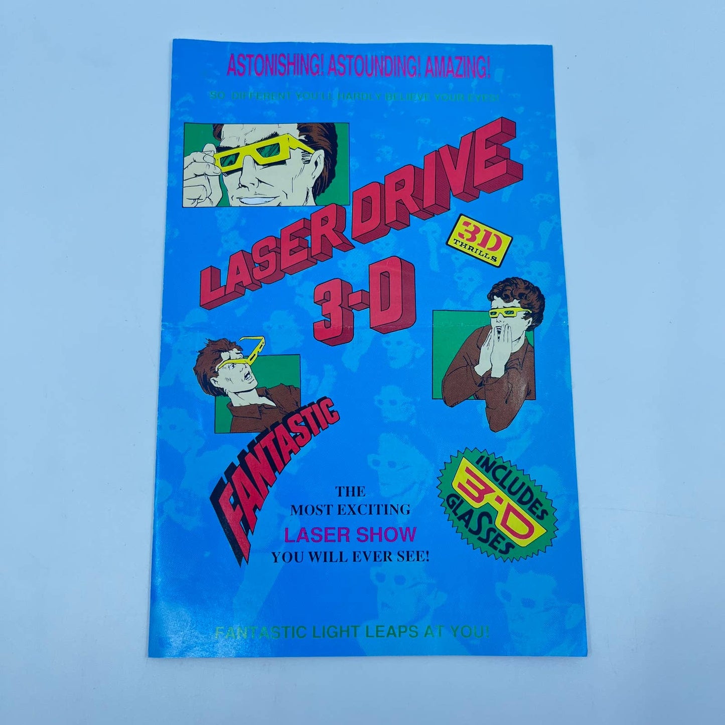 1989 Laser Drive 3-D Program & Glasses Hayden Planetarium NYC New York D7